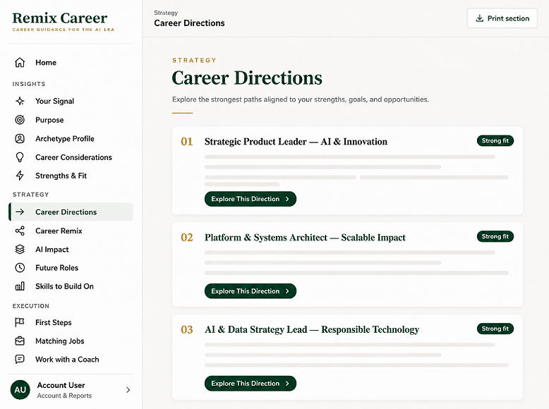 Remix Career platform screenshot